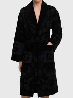 Accappatoio in cotone jacquard