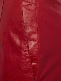 A-line leather skirt