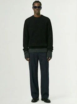 Alpaca blend knit crewneck sweater