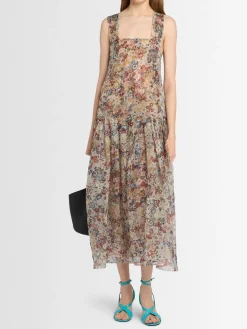 Amello silk long dress