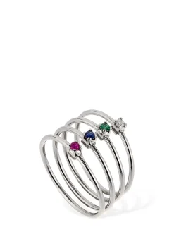 ANELLO IN ORO BIANCO 18KT CON ZAFFIRO