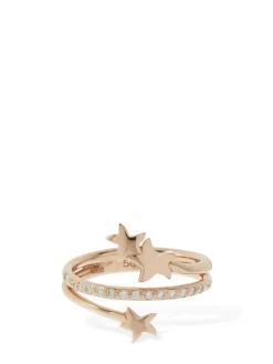 Anello Stellina in oro 9kt con diamanti
