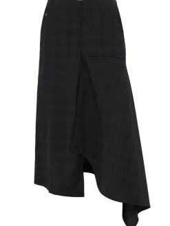 Asymmetrical wool skirt