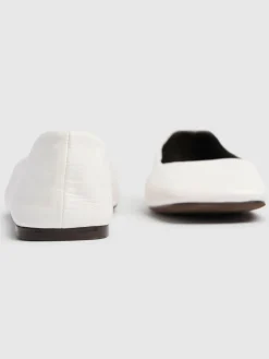 Ballerine quadrate in pelle