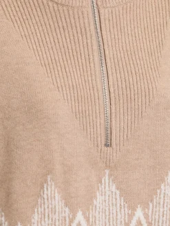 Betty jacquard half-zip sweater