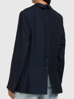 Blazer doppio petto Dina in lana e lino