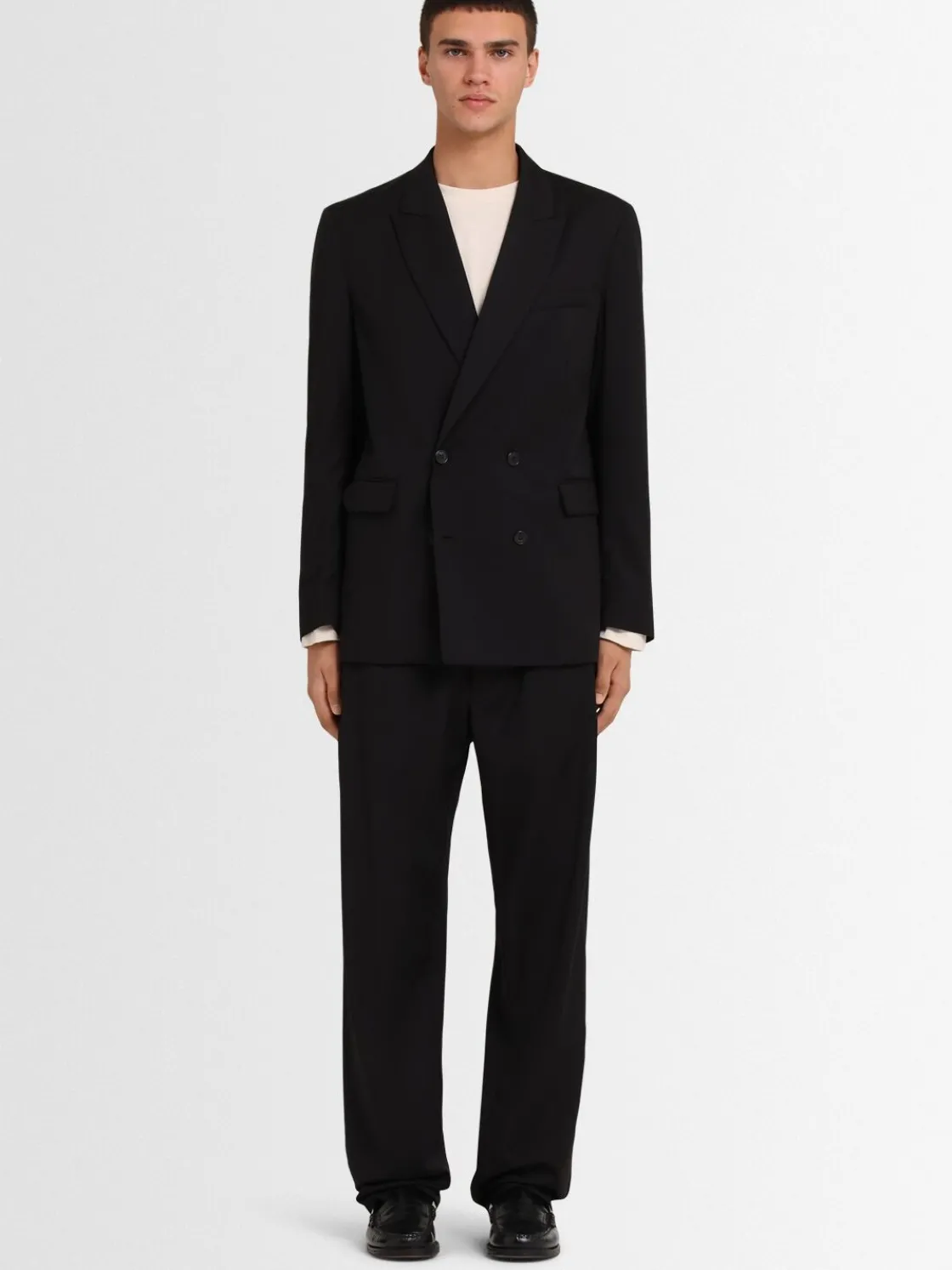 Blazer doppiopetto in twill di lana