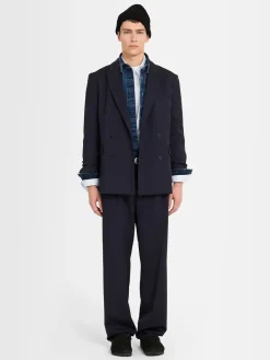 Blazer doppiopetto in twill di lana