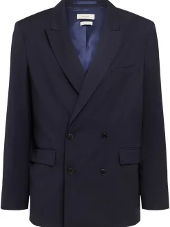 Blazer doppiopetto in twill di lana