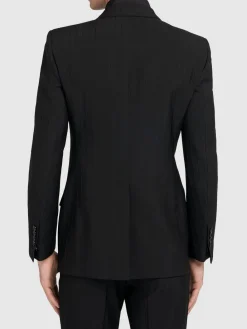 Blazer Dyllan gessato in lana e mohair