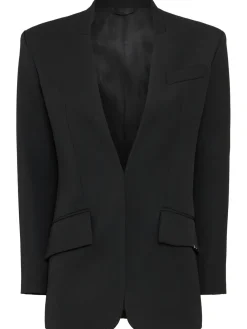 Blazer in gabardina di lana vergine