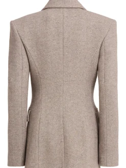 Blazer monopetto in misto lana