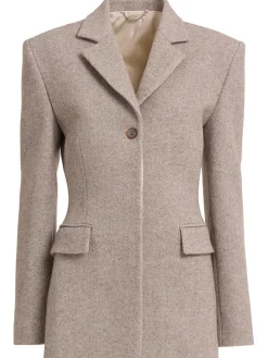Blazer monopetto in misto lana
