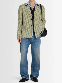 Blazer monopetto in misto lana
