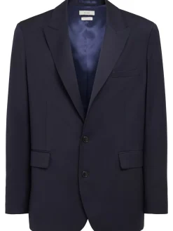 Blazer monopetto in twill di lana