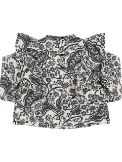 Blusa in cotone stampato / ricami