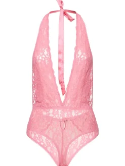 Body Charlotte in pizzo con chiusura al collo