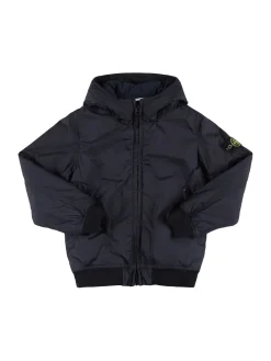 Bomber in nylon con cappuccio