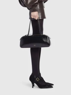 Borsa a spalla Simona in vernice craclé