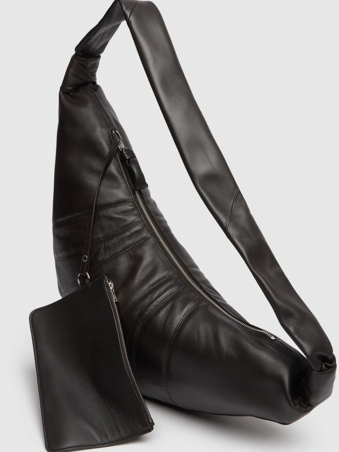 Borsa grande Croissant in nappa