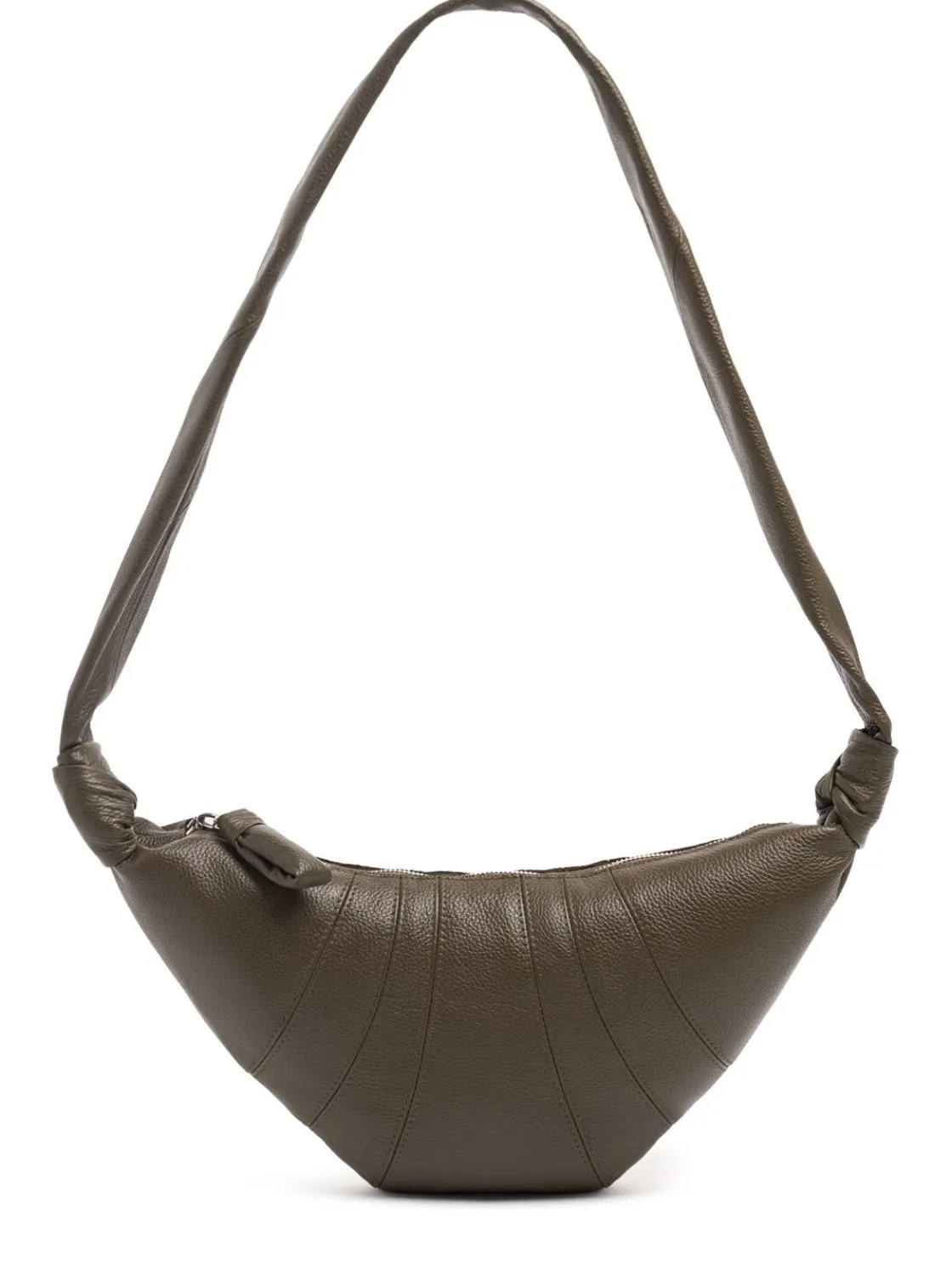 Borsa piccola Croissant in pelle martellata