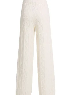 Cable knit nylon blend pants