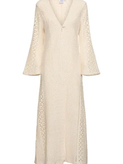 Caftano lungo crochet Nerea con perla