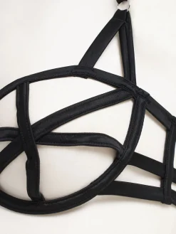 Caged silk bra