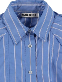 Camicia a righe in seersucker