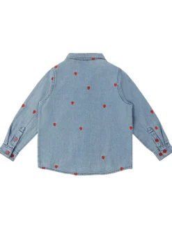 Camicia in denim di cotone / ricami