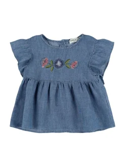 Camicia in denim di lyocell e lino