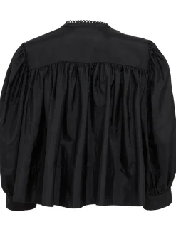 Camicia in misto seta con ruches
