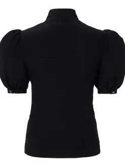 Camicia in seta drappeggiata con fiocco