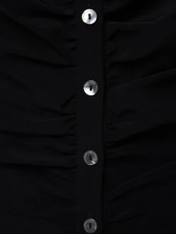 Camicia in seta drappeggiata con fiocco