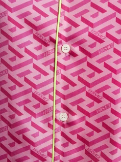 Camicia in twill di seta monogram