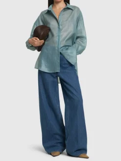 Camicia oversize in organza