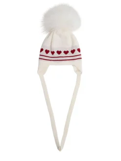 Cappello in misto lana con pompom