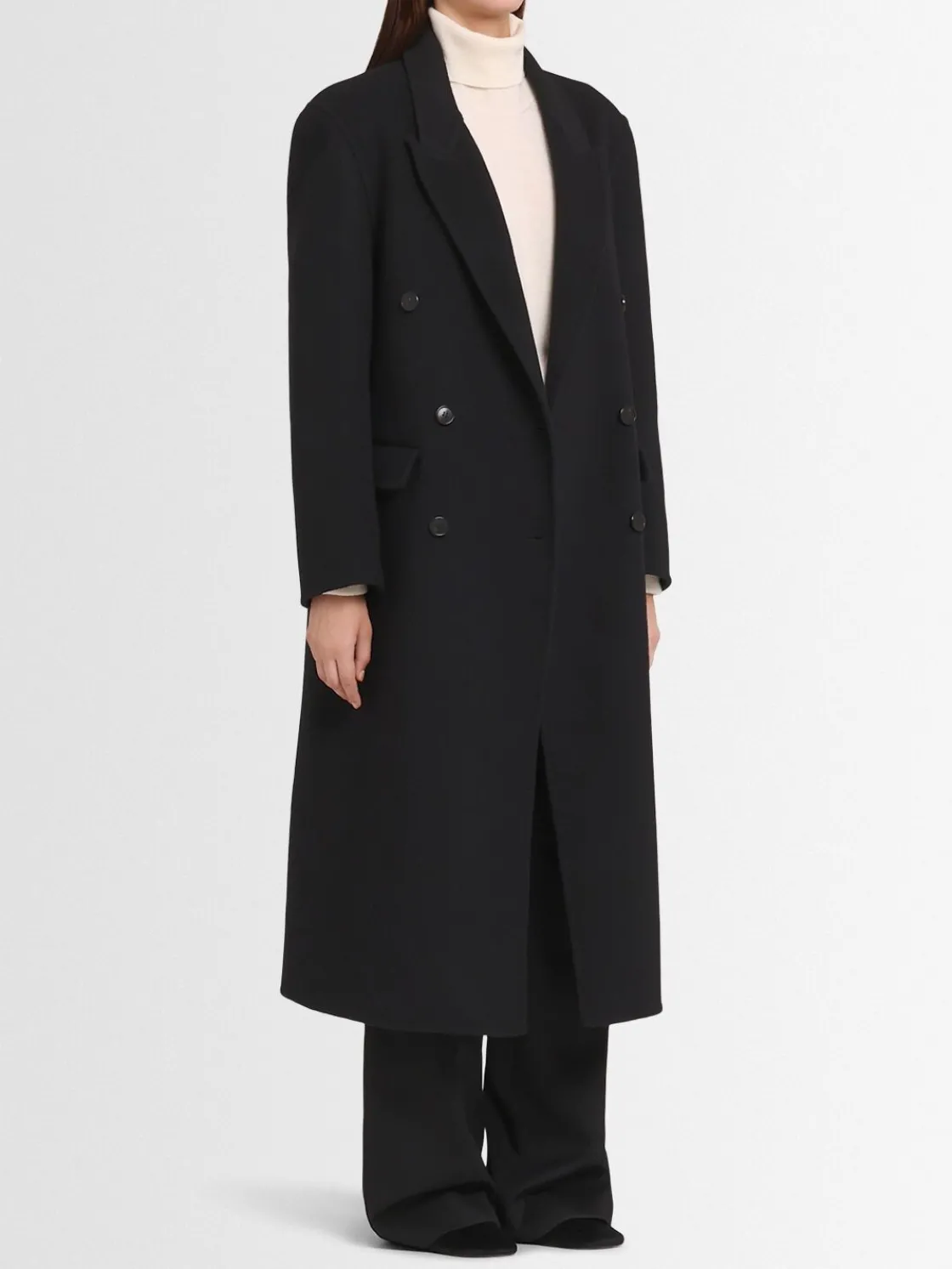Cappotto doppiopetto Bianca in misto lana