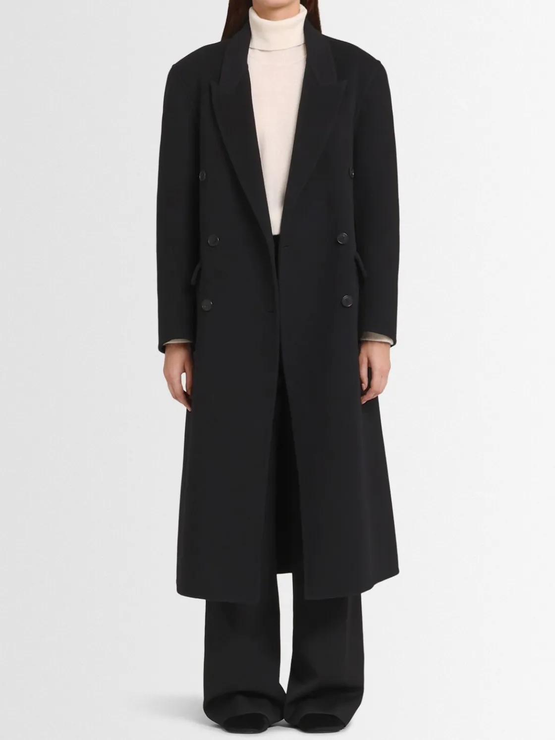 Cappotto doppiopetto Bianca in misto lana