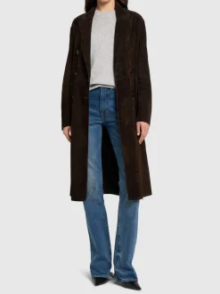 Cappotto doppiopetto in camoscio