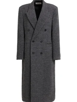 Cappotto doppiopetto in misto lana