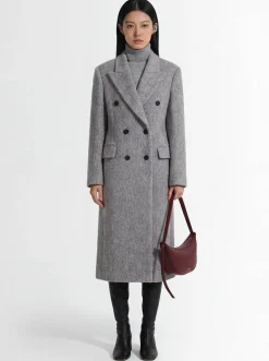 Cappotto doppiopetto in misto lana