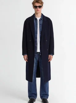 Cappotto doppiopetto in misto lana