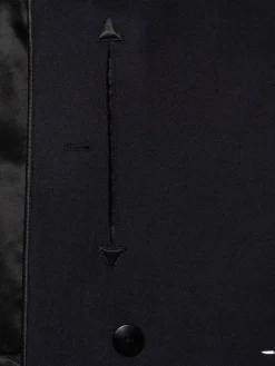Cappotto doppiopetto in twill di lana