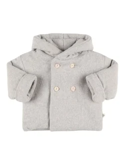 Cappotto in misto cotone con cappuccio
