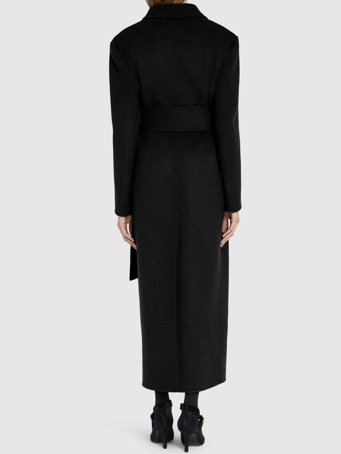Cappotto lungo Lea in lana con cintura