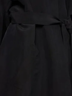 Cappotto lungo Ryo in seta con cintura
