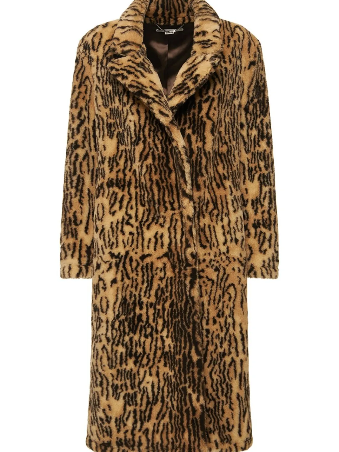 Cappotto midi in pelliccia sintetica leopard