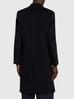Cappotto monopetto in cashmere / revers a lancia