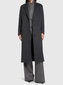 Cappotto monopetto in misto lana